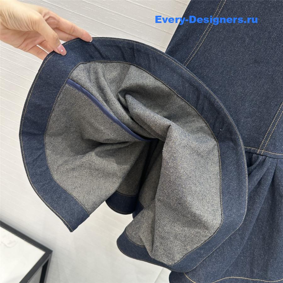 Zimm Crush Gathered Denim Mini Dress