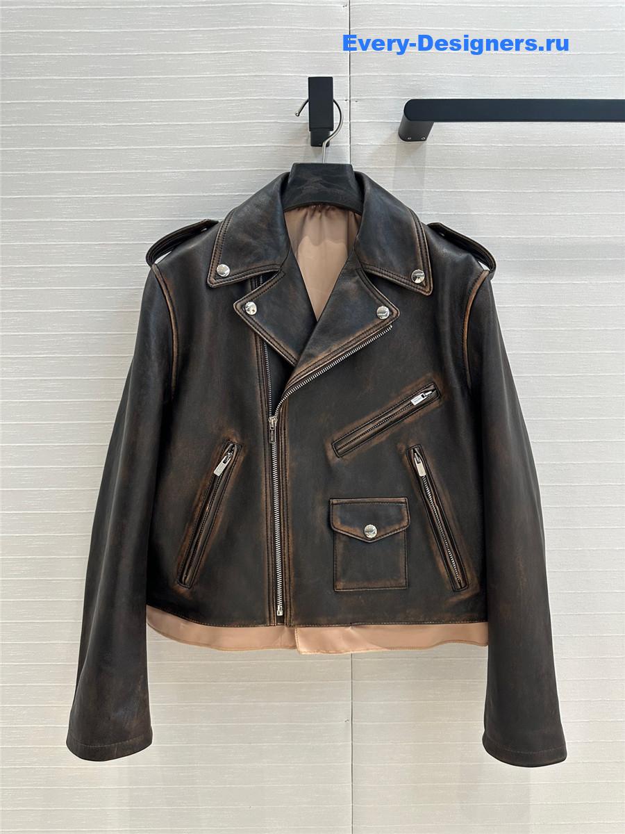 Miu Miu Nappa Leather Biker Jacket