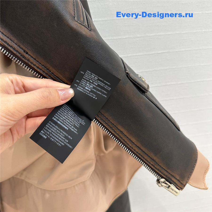 Miu Miu Nappa Leather Biker Jacket