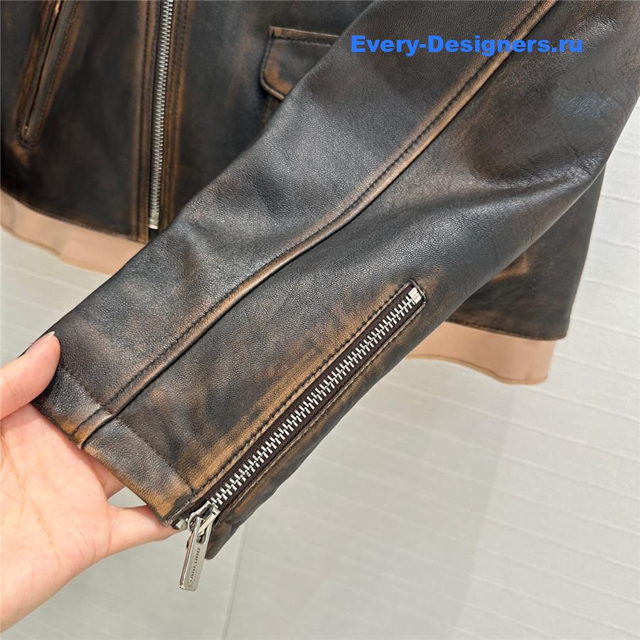 Miu Miu Nappa Leather Biker Jacket