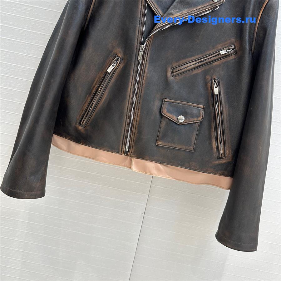 Miu Miu Nappa Leather Biker Jacket