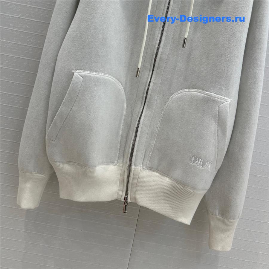 D10r double zip hooded cashmere coat
