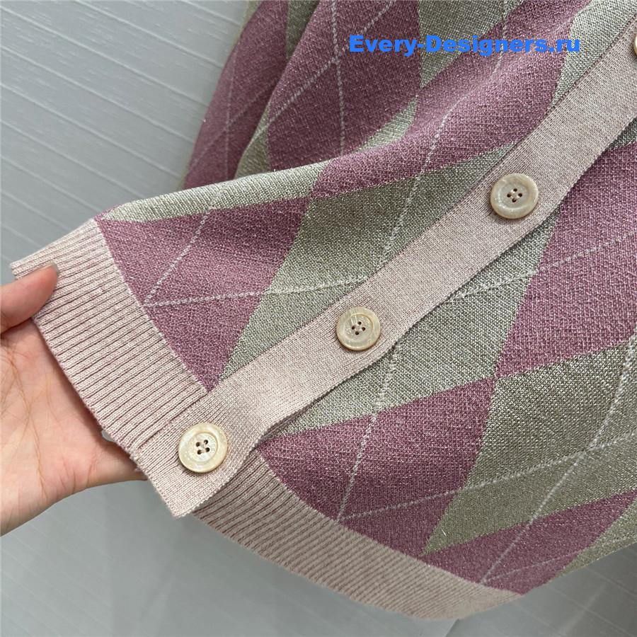 Gvc*1 pink gold thread wool cardigan