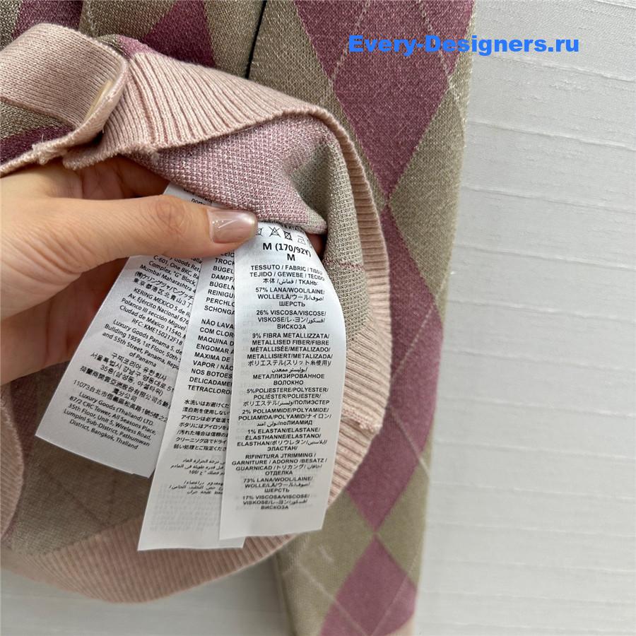 Gvc*1 pink gold thread wool cardigan