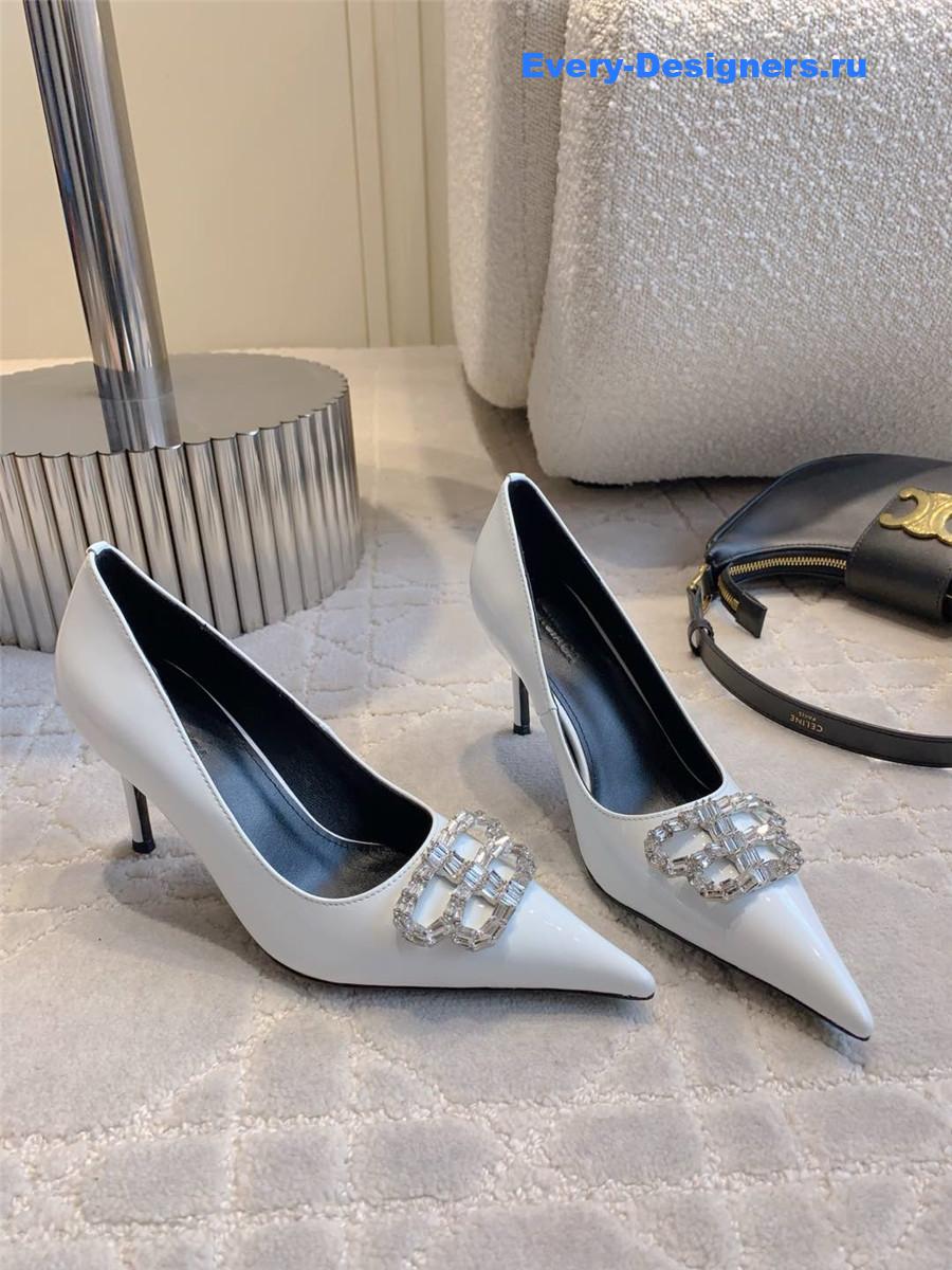 Ba1en*iaga b buckle rhinestone pumps