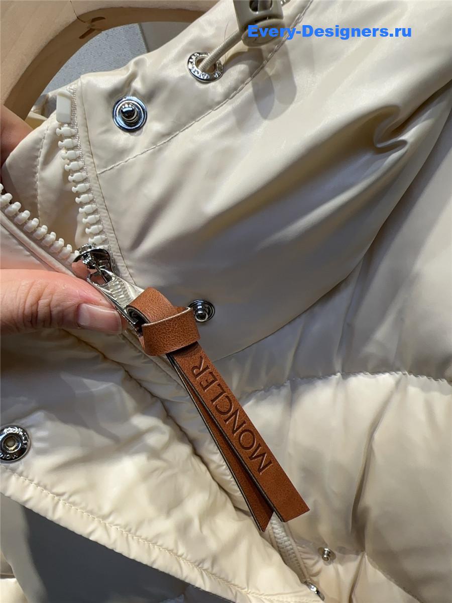 Moncler Bellevue Hooded Down Jacket Women White