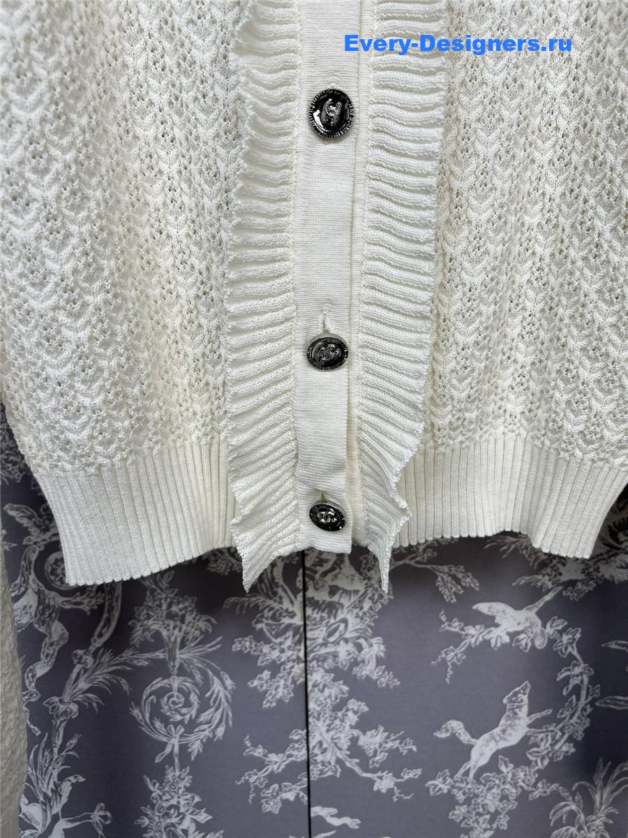 Ch**el off-white lace knit cardigan