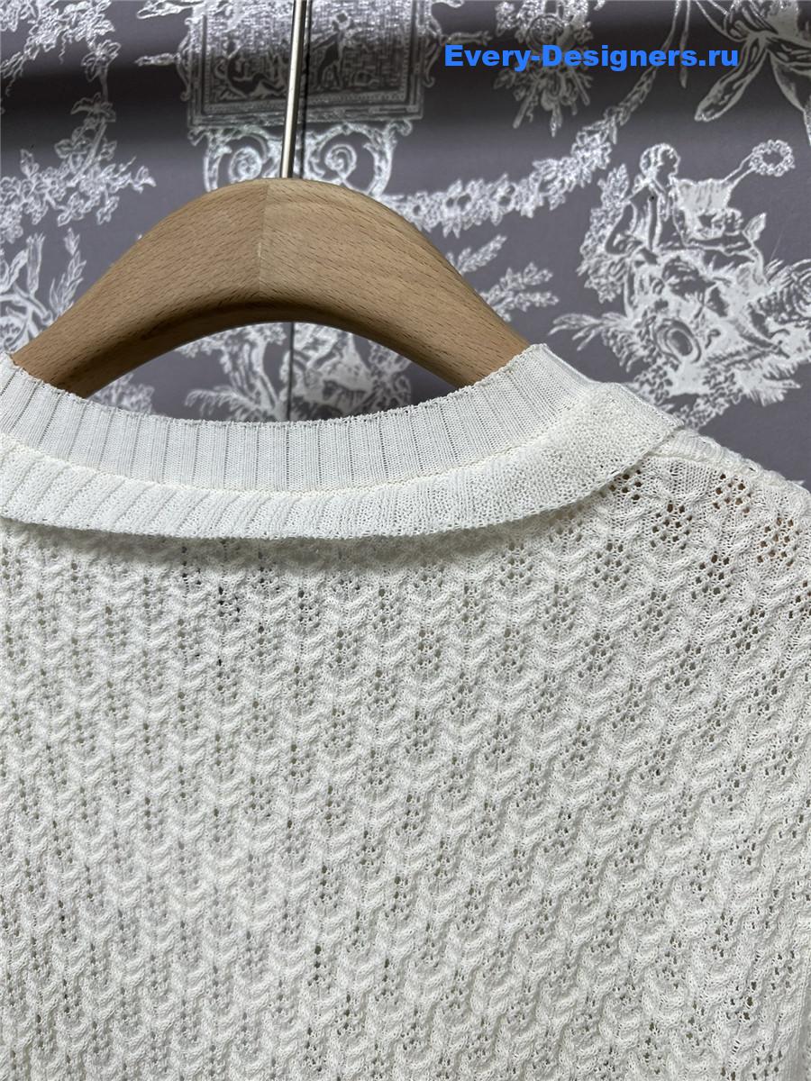 Ch**el off-white lace knit cardigan