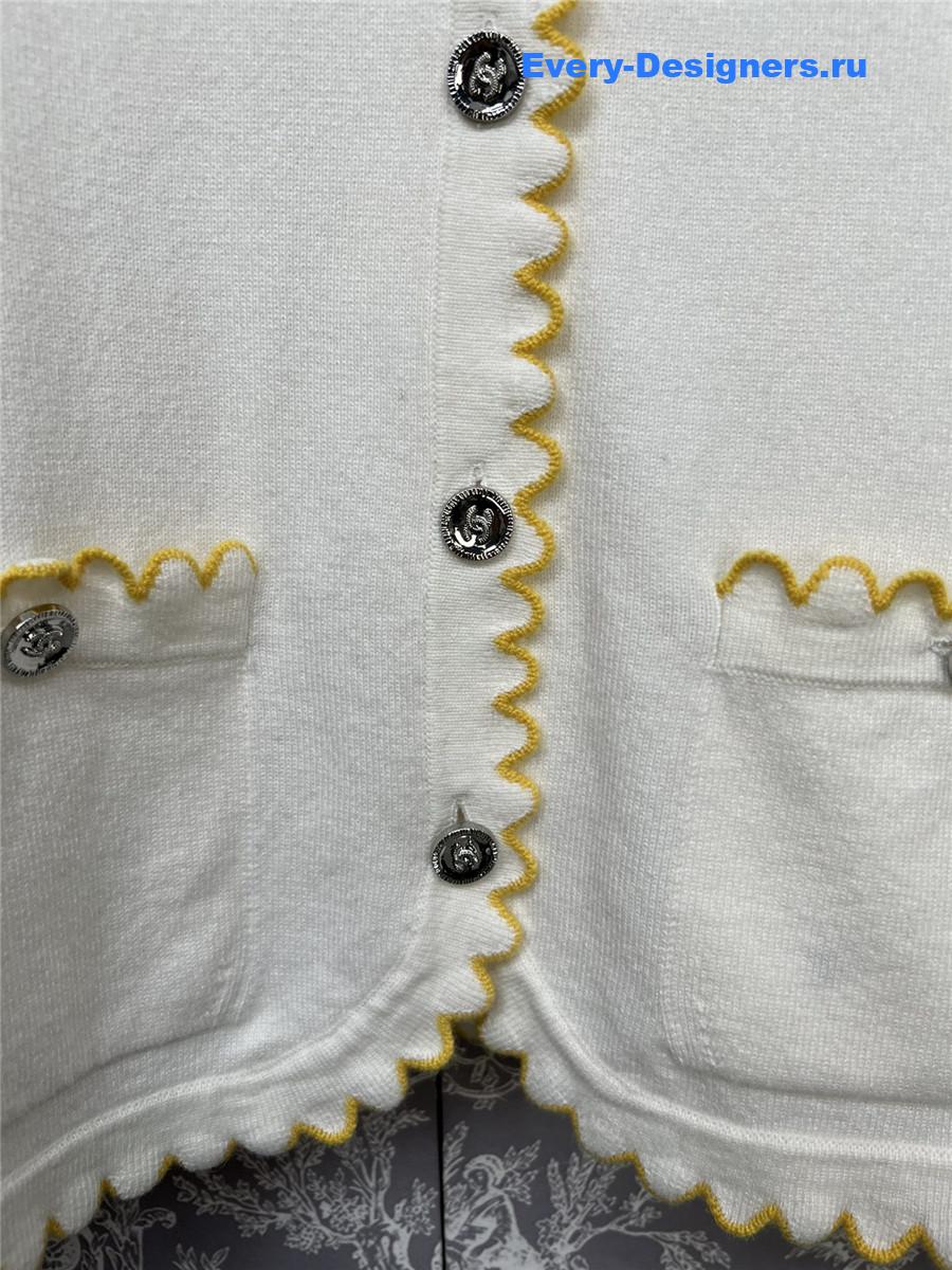 Ch**el lace patchwork knitted cardigan