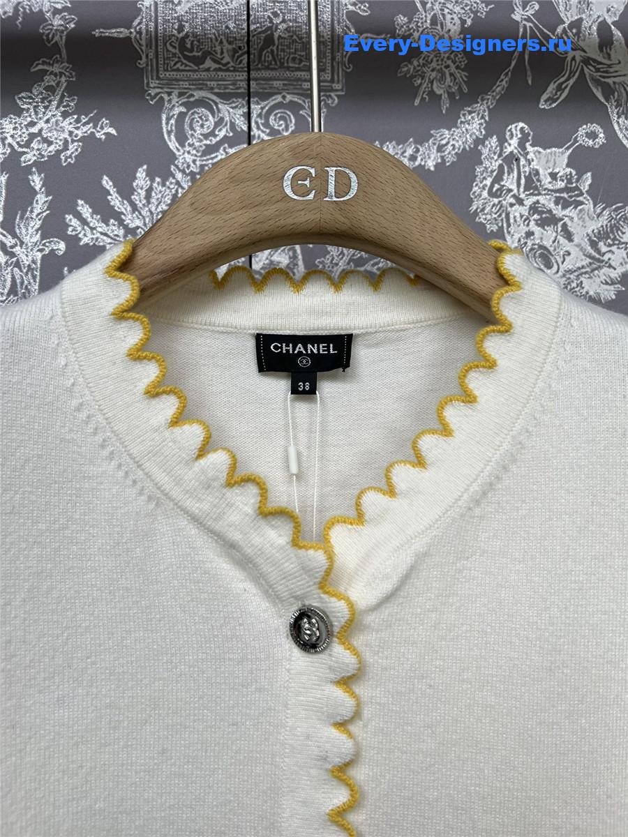 Ch**el lace patchwork knitted cardigan