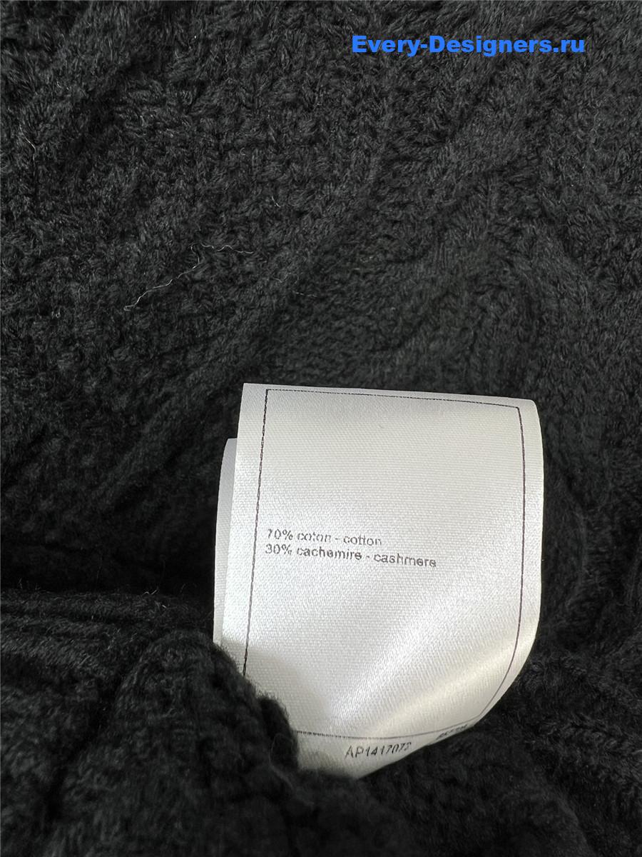 Ch**el patchwork knitted short cardigan in black