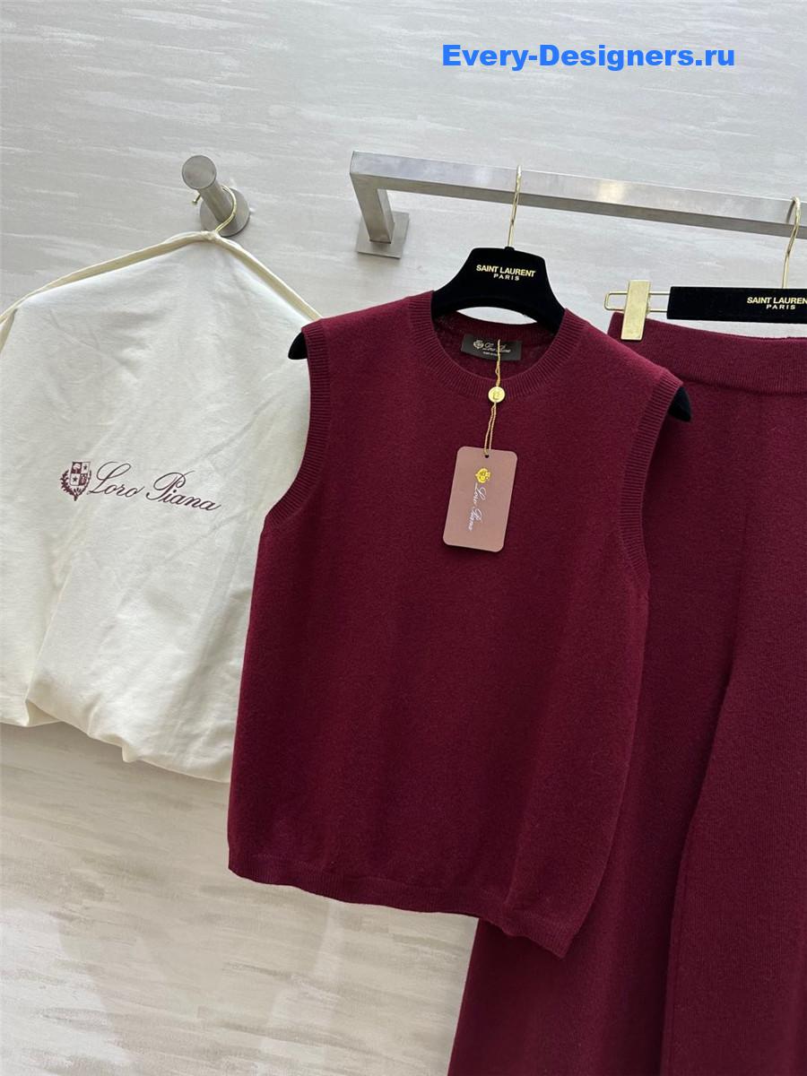 L0r0 P1ana wool wide-leg trousers burgundy