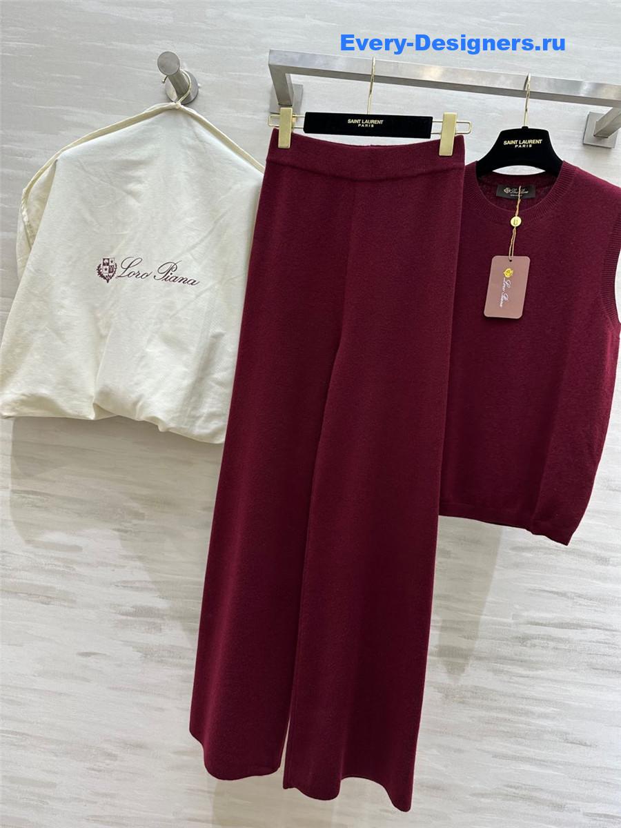 L0r0 P1ana wool wide-leg trousers burgundy