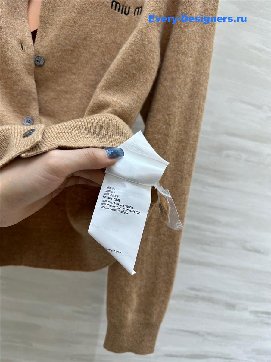 Miu Miu Women Brown Wool Cardigan