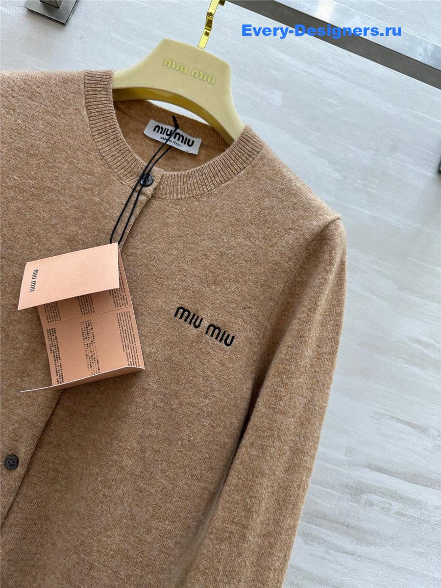 Miu Miu Women Brown Wool Cardigan