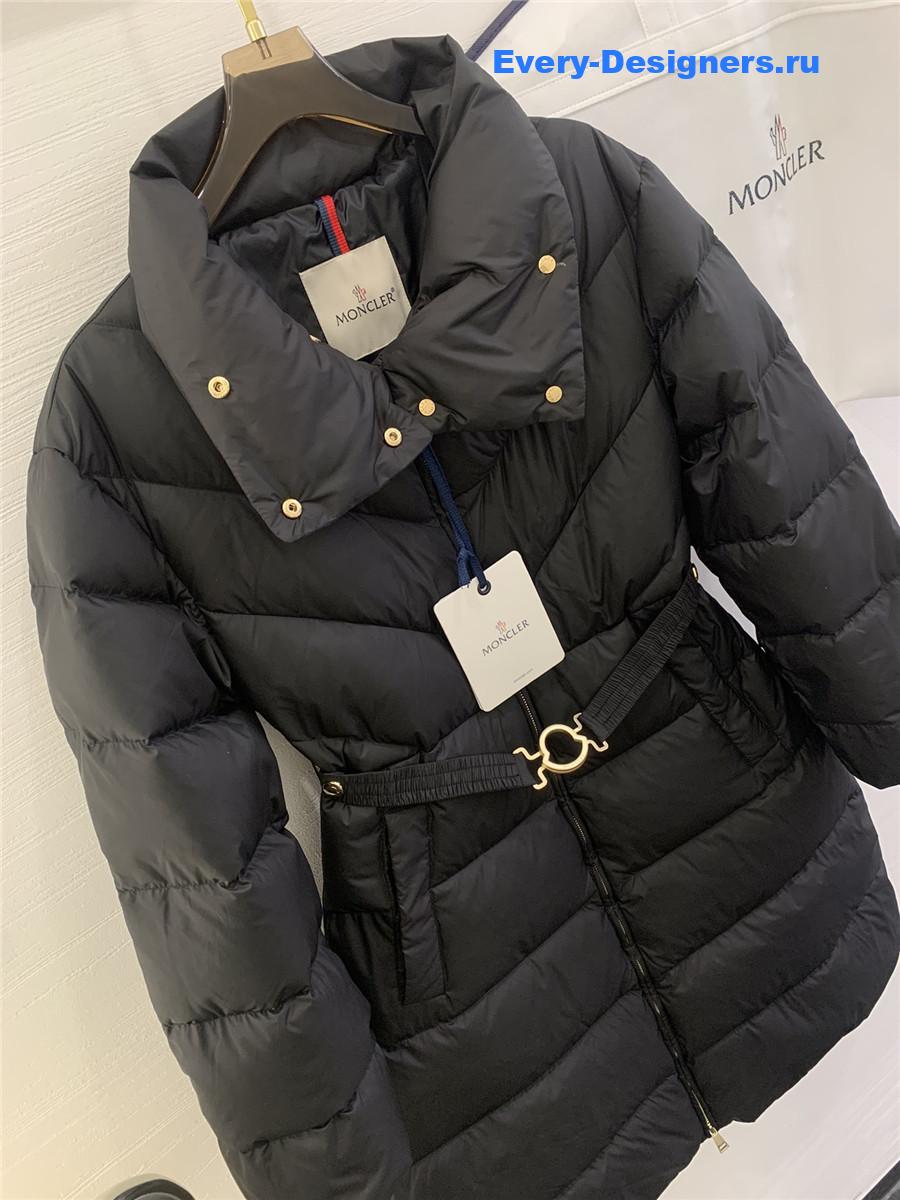 Moncler Women Brou Belted Down Coat in Black