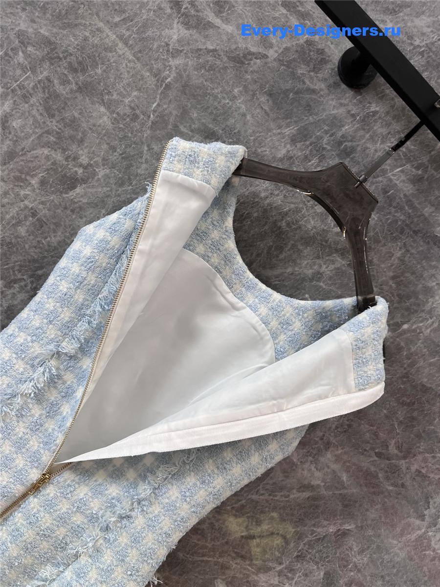 Balmain Sleeveless Tweed Dress