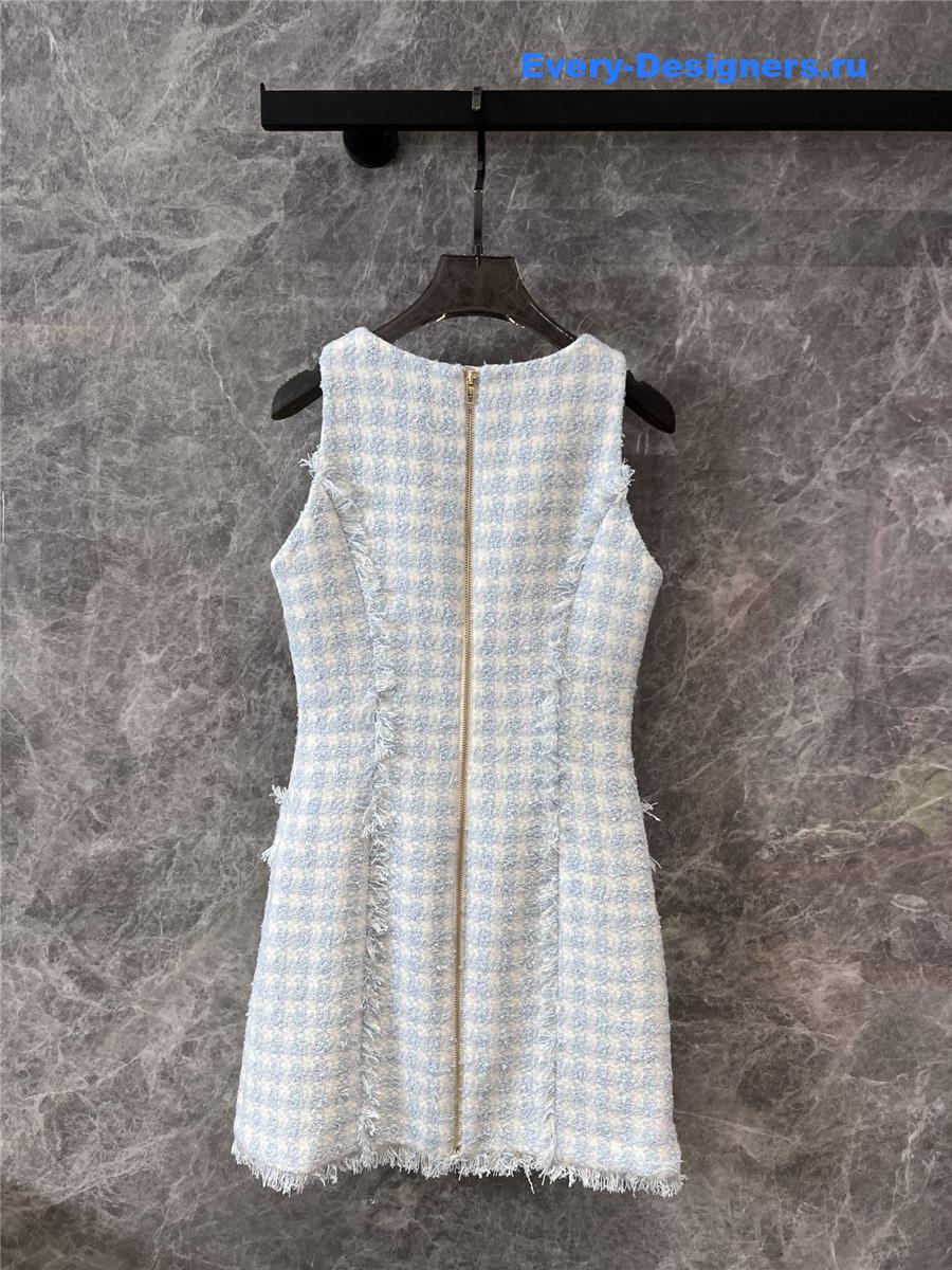 Balmain Sleeveless Tweed Dress