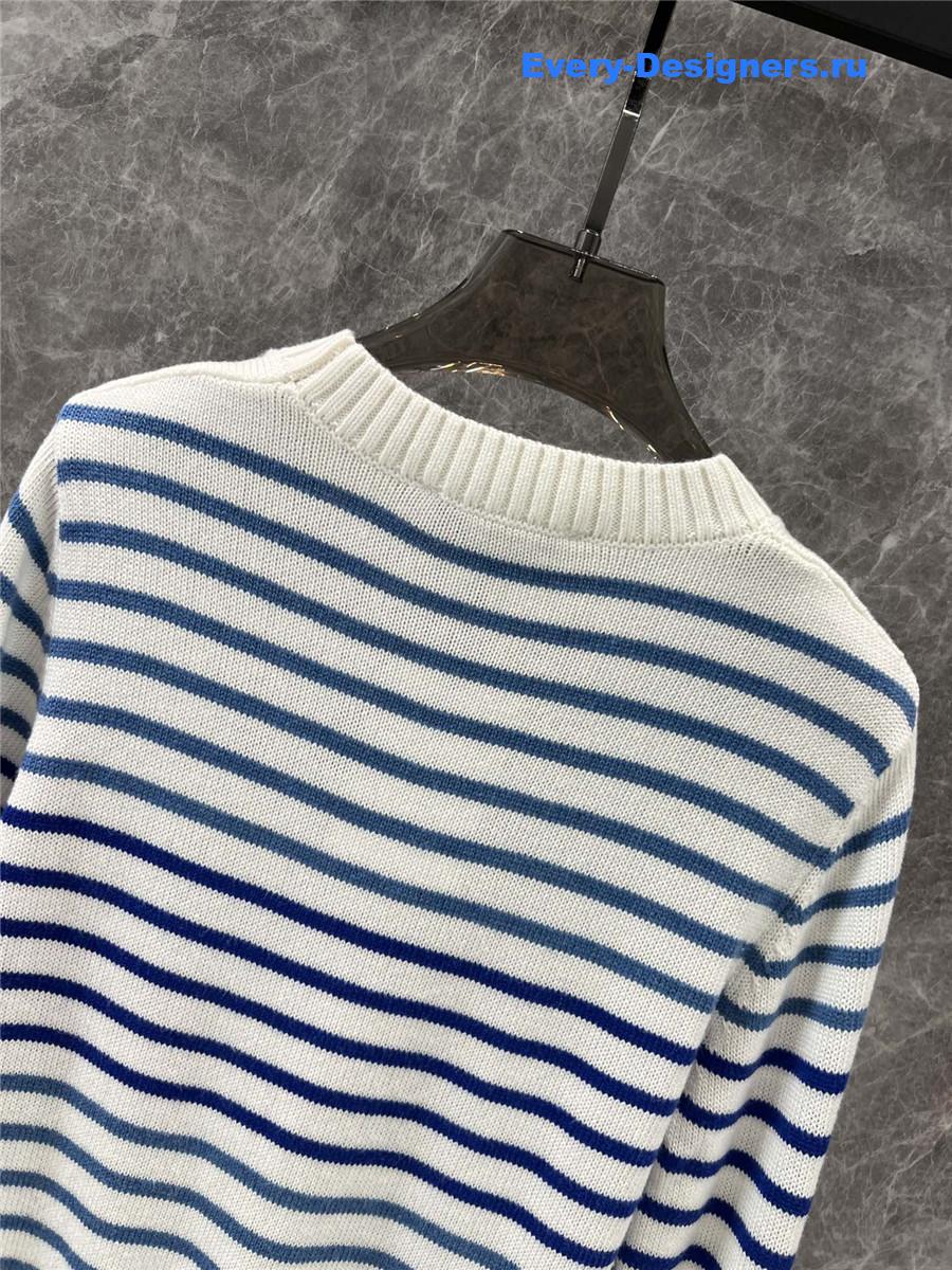 Va1e*ntin0 striped knitted long sleeve sweater