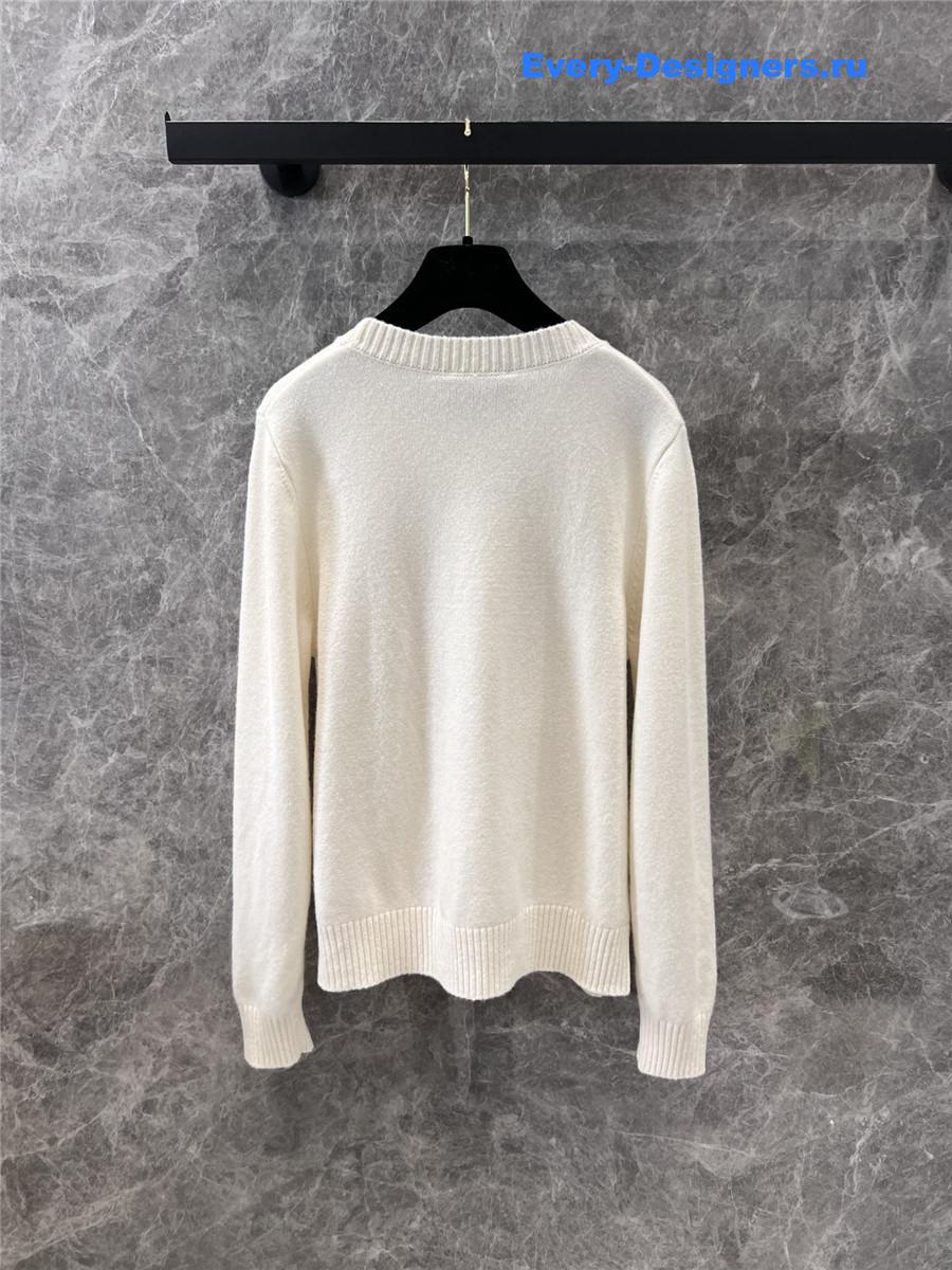 Ch**el wool knitted lettering crew neck sweater set