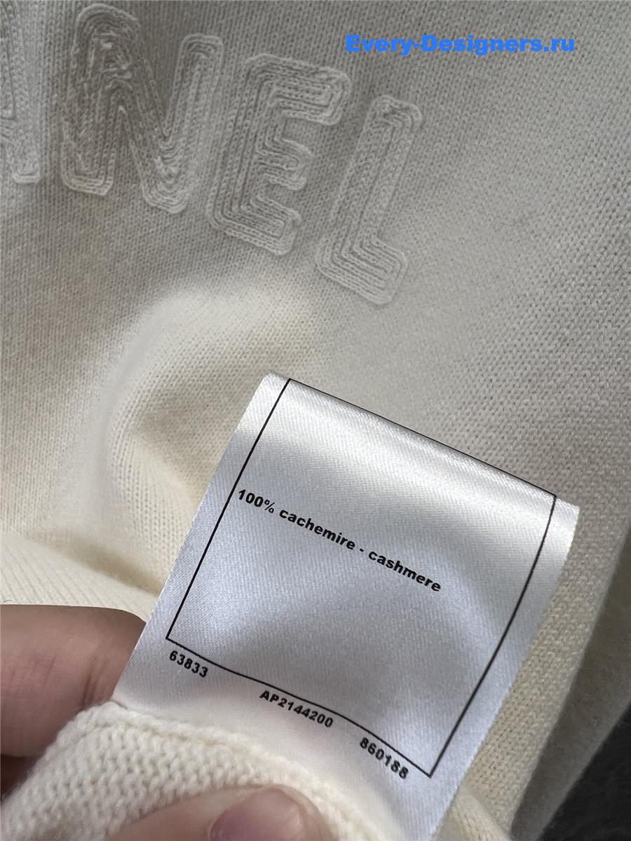 Ch**el wool knitted lettering crew neck sweater set