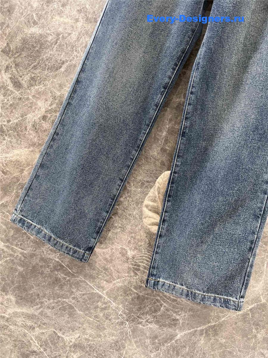 Ce1i*e logo embroidered straight jeans