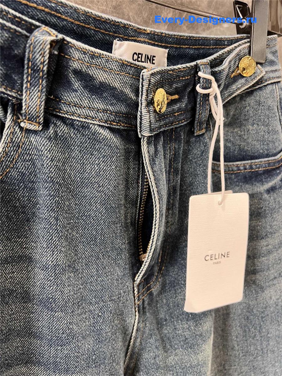 Ce1i*e logo embroidered straight jeans