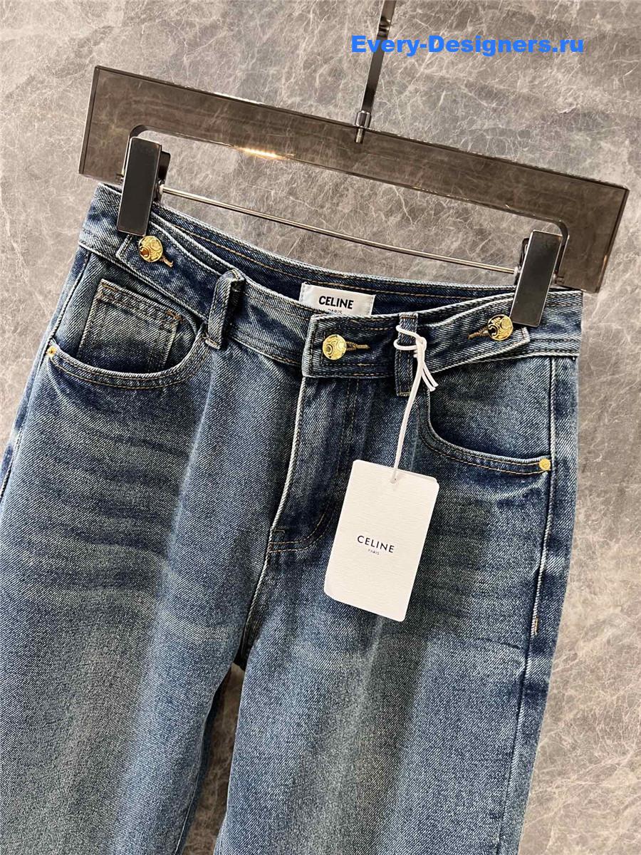 Ce1i*e logo embroidered straight jeans