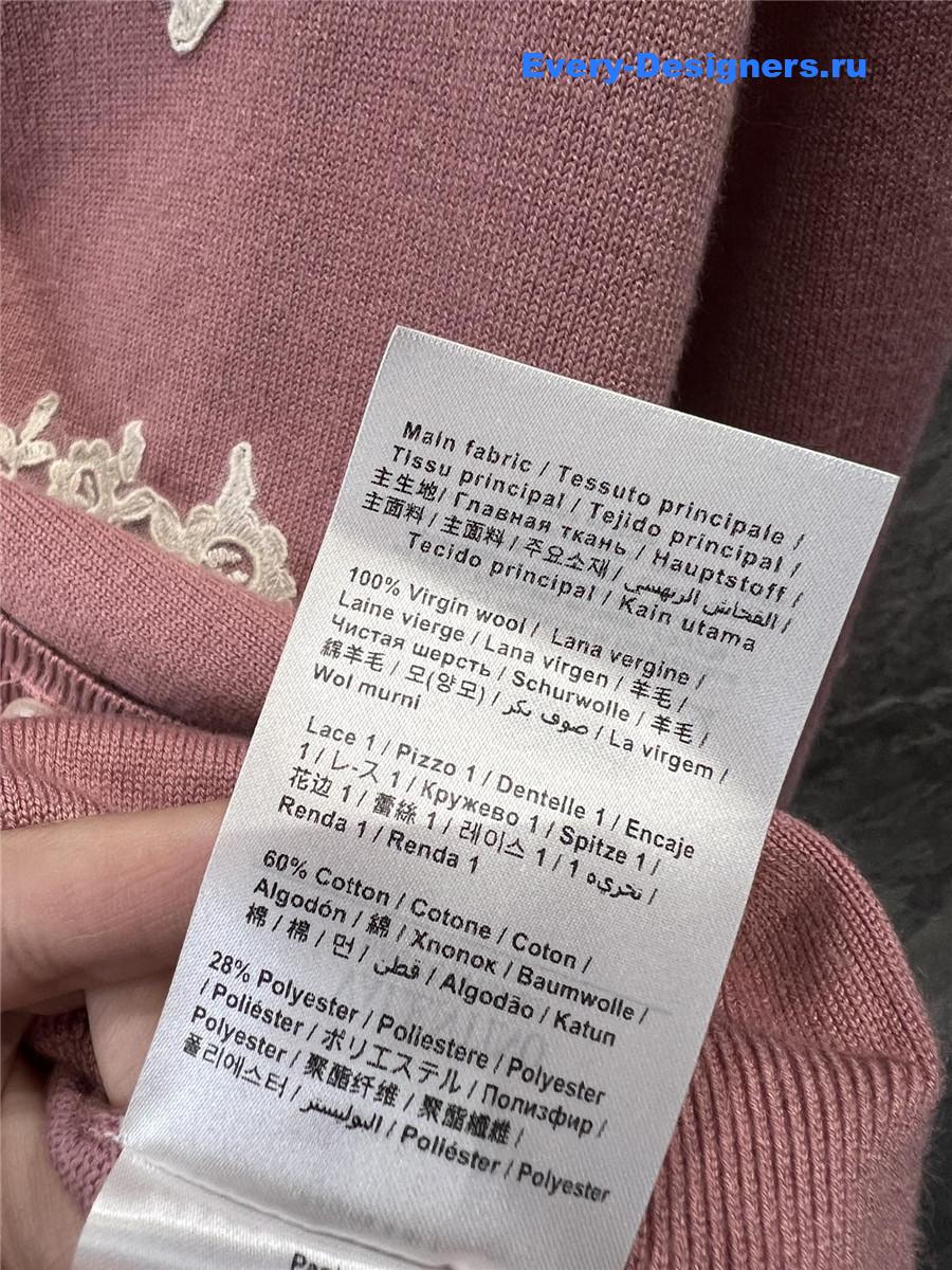 Va1e*ntin0 garavani lace-trim cardigan in pink