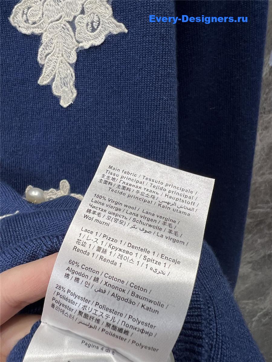 Va1e*ntin0 garavani lace-trim cardigan in blue