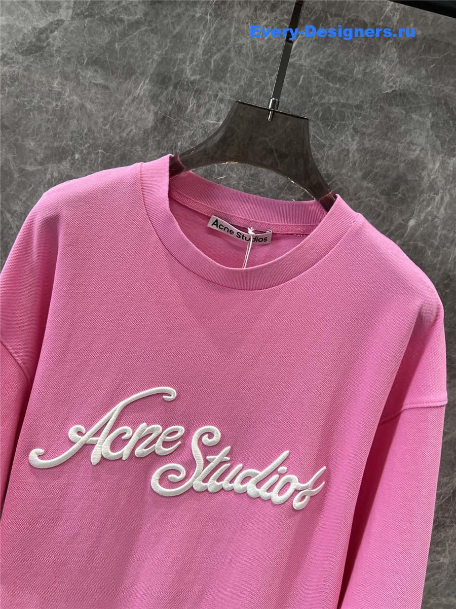 Acne Studios Pink Relaxed Fit Logo T-shirt