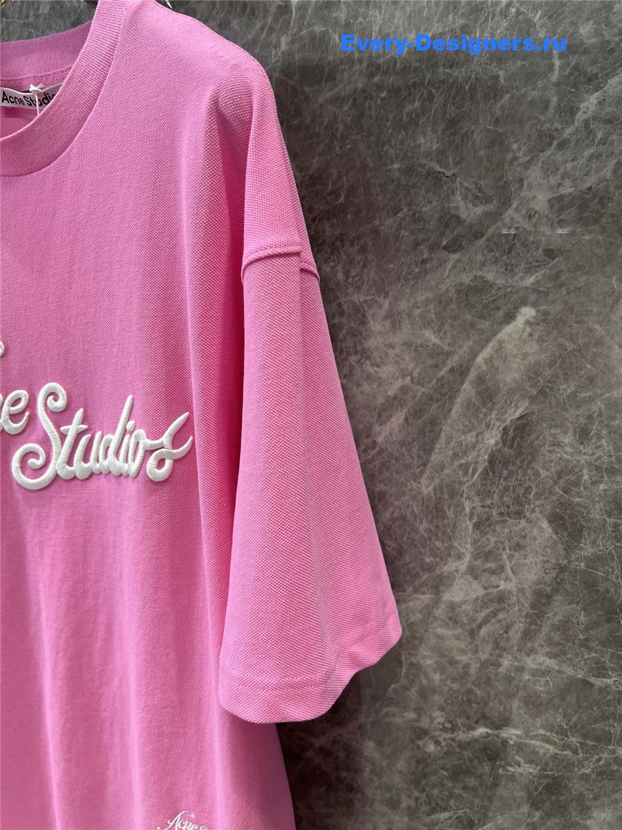 Acne Studios Pink Relaxed Fit Logo T-shirt