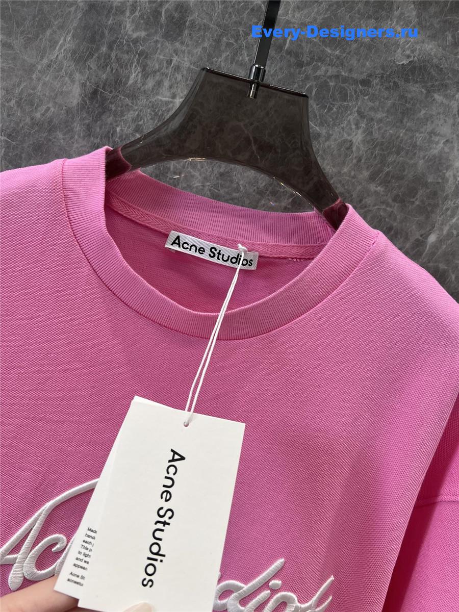 Acne Studios Pink Relaxed Fit Logo T-shirt