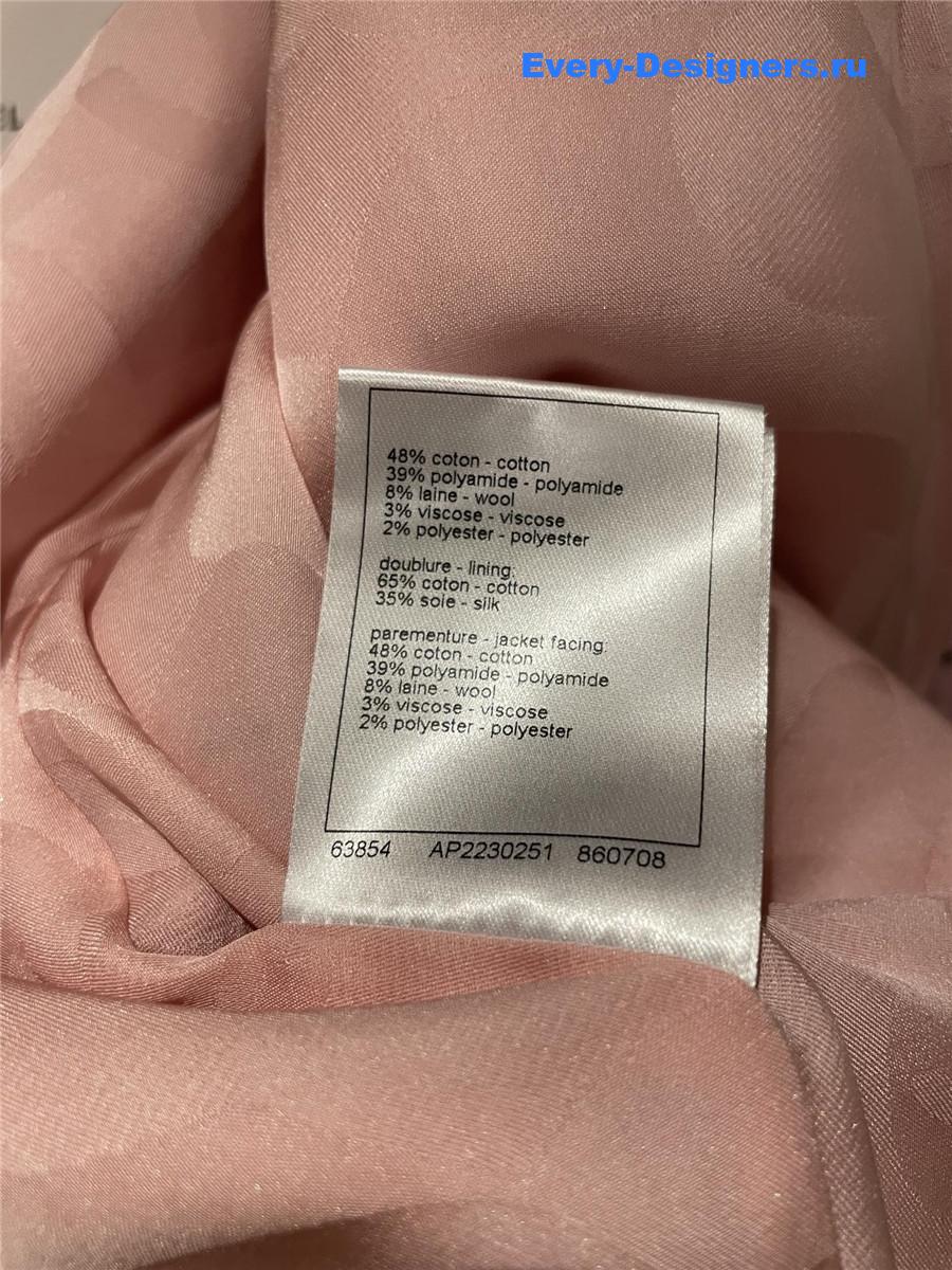 Ch**el pink check wool twill jacket