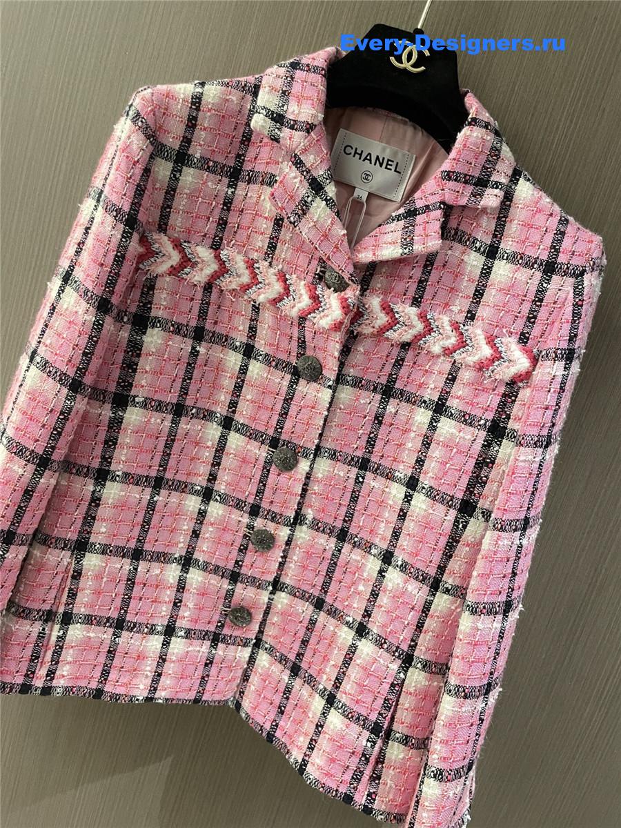 Ch**el pink check jacket