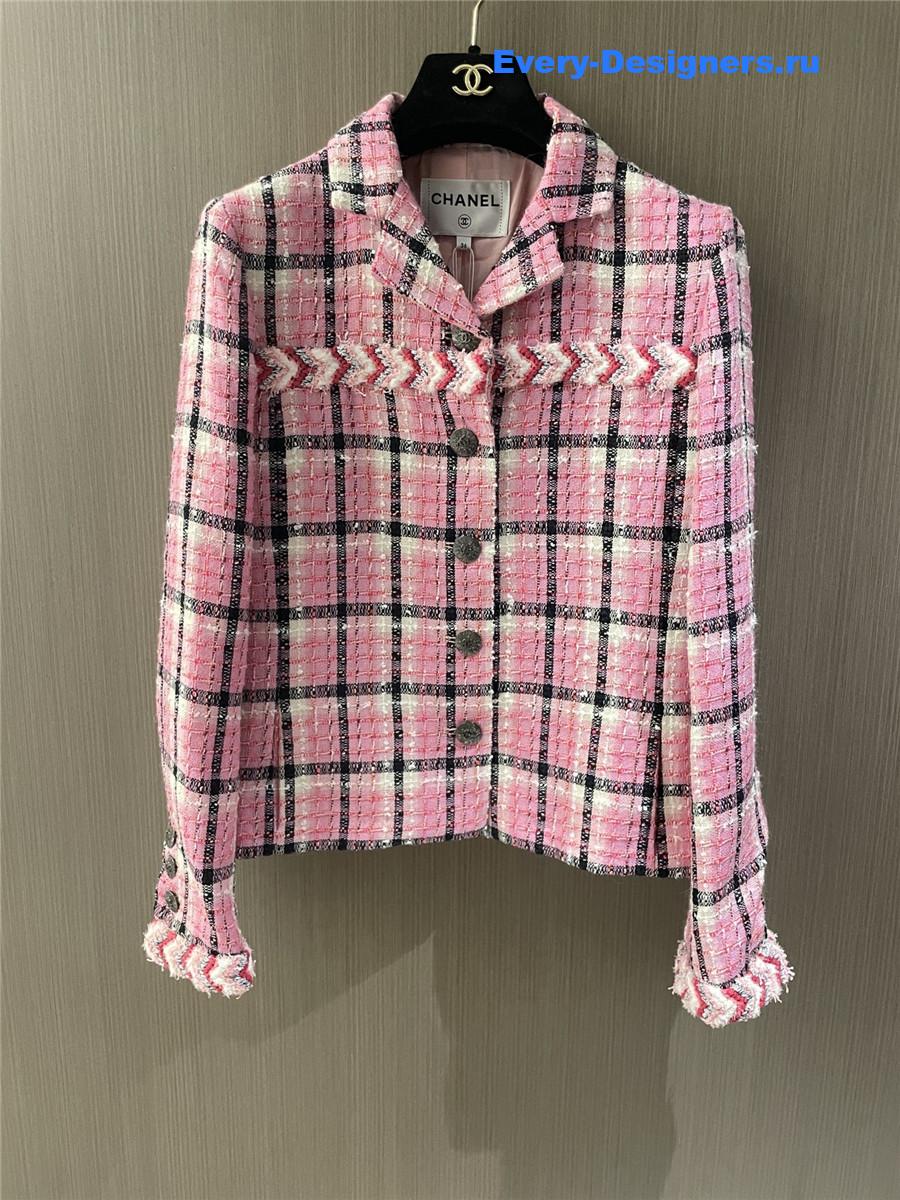 Ch**el pink check jacket