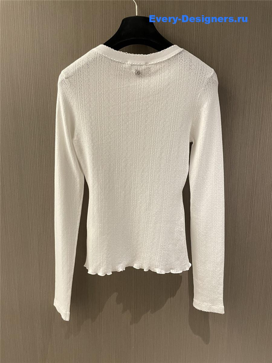 Ch**el butterfly print long sleeve top white