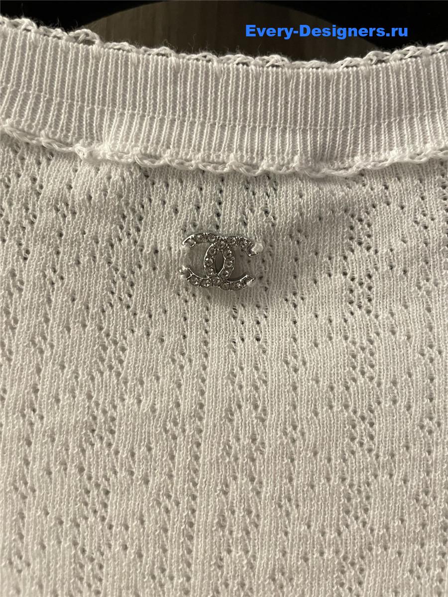 Ch**el butterfly print long sleeve top white