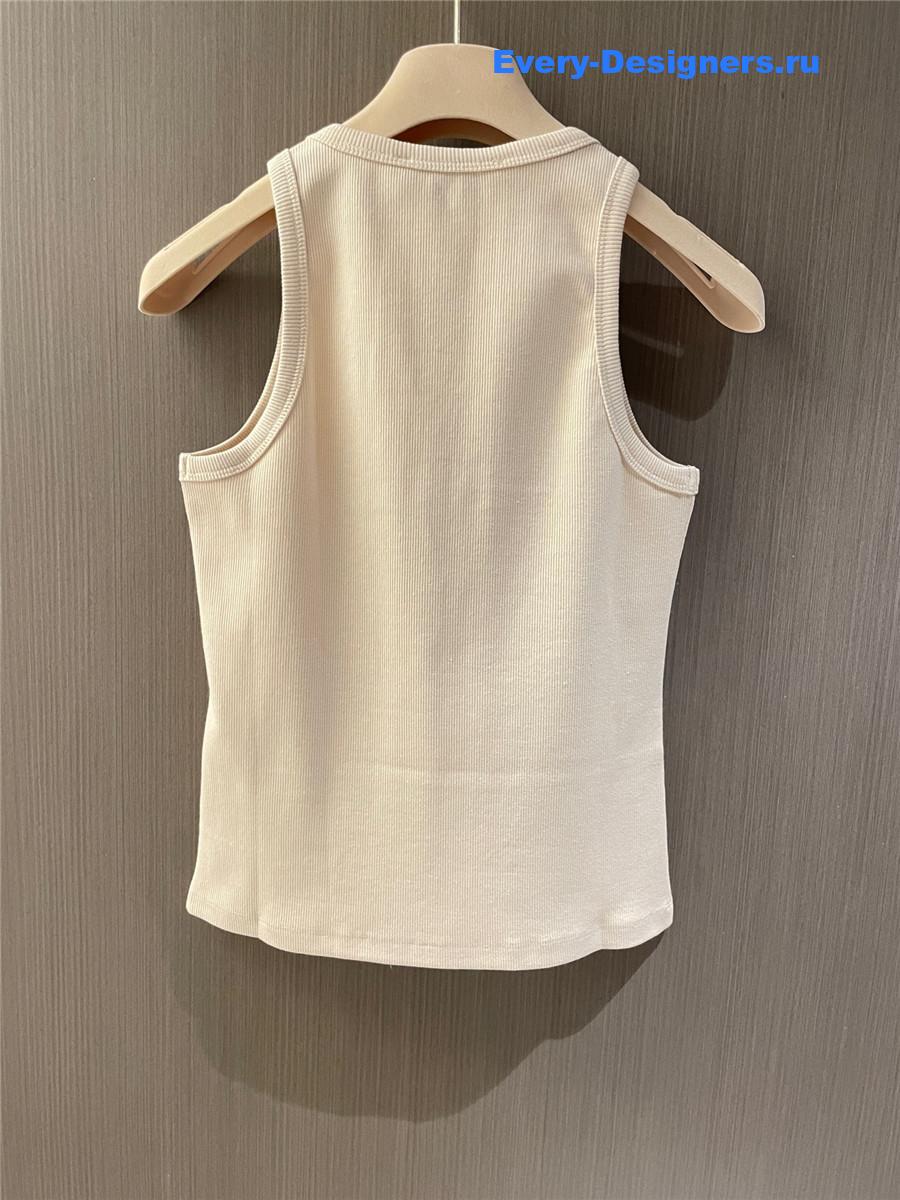 Miu Miu Embroidered Logo Tank Top