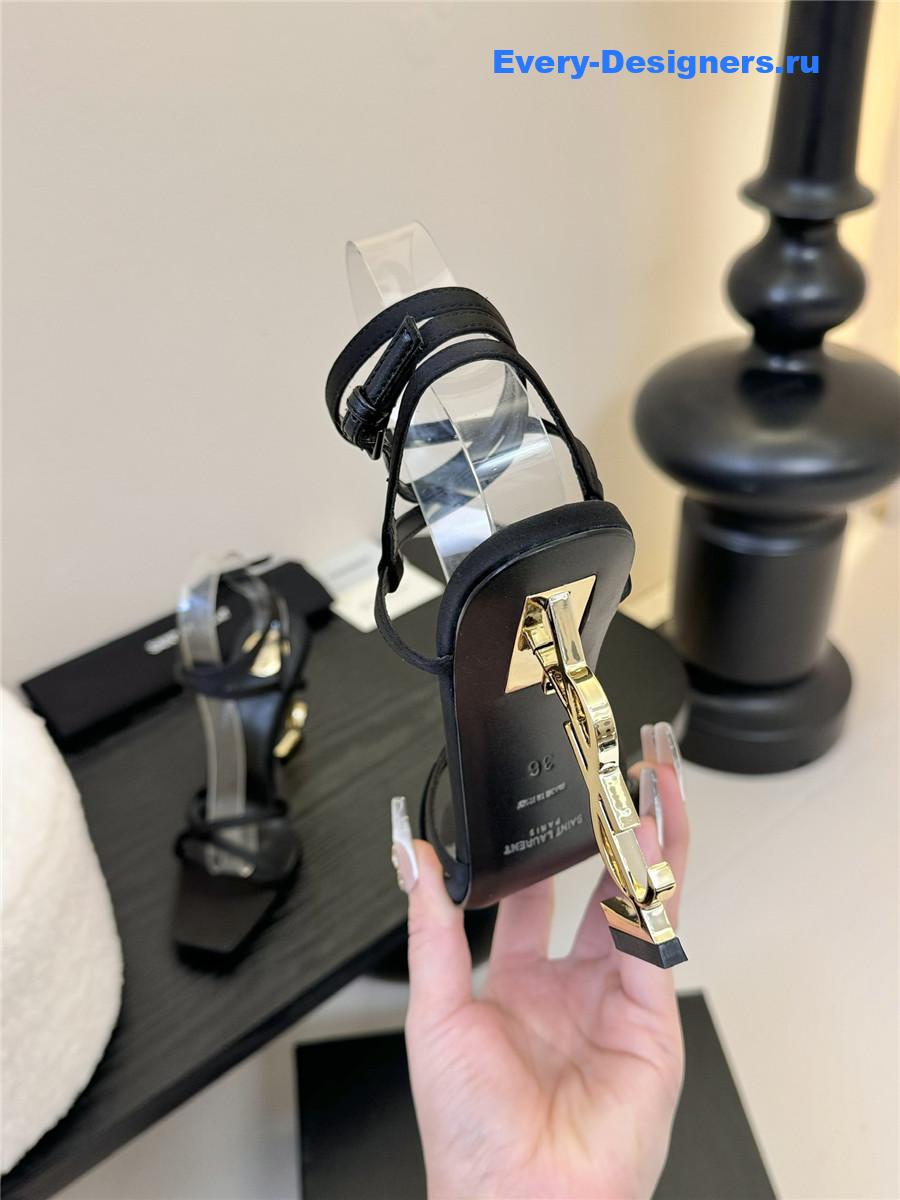 Sa1nt Lau*nt opyum leather sandals black