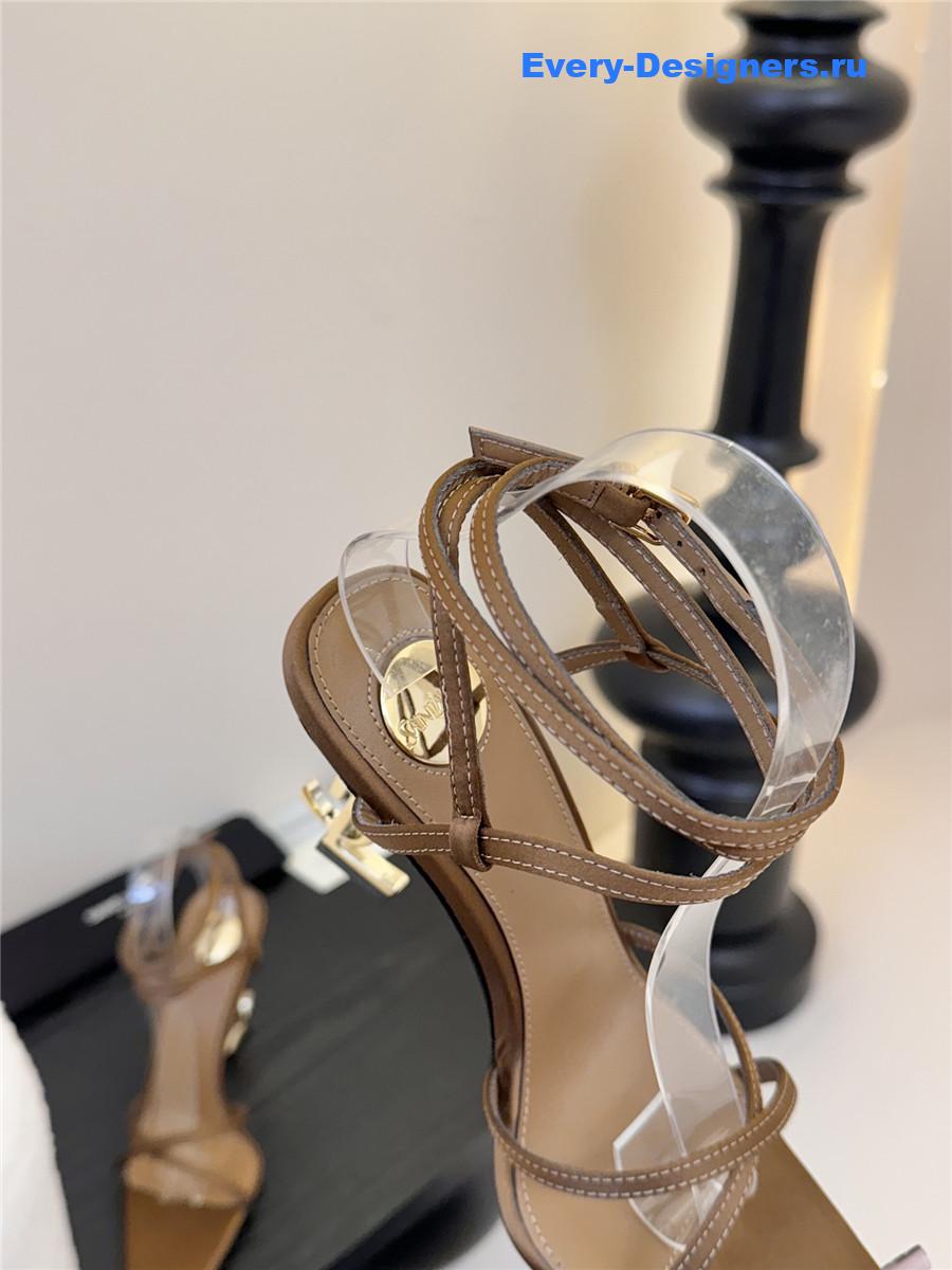 Sa1nt Lau*nt opyum leather sandals brown