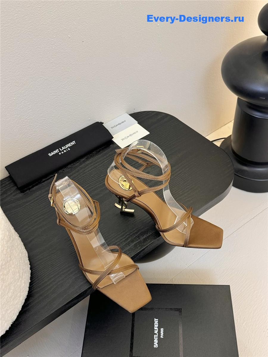 Sa1nt Lau*nt opyum leather sandals brown