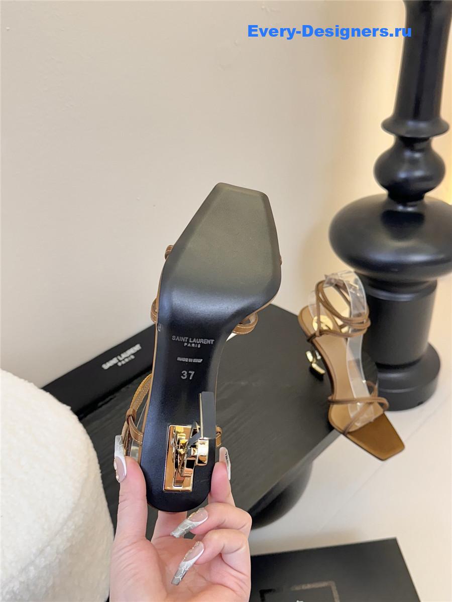 Sa1nt Lau*nt opyum leather sandals brown