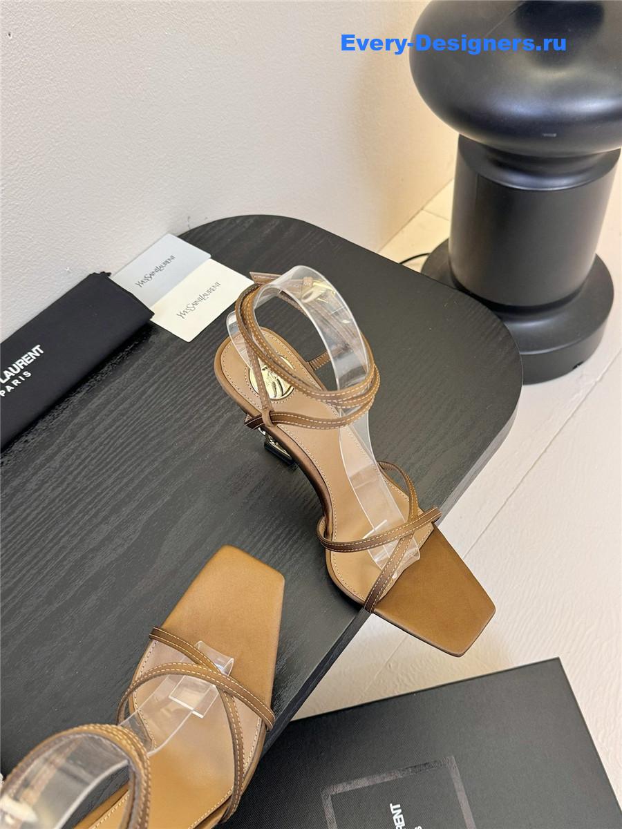 Sa1nt Lau*nt opyum leather sandals brown