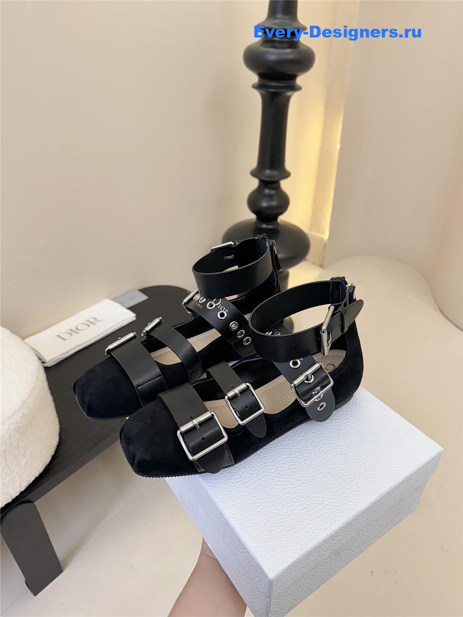 D10r punk ballet flat black