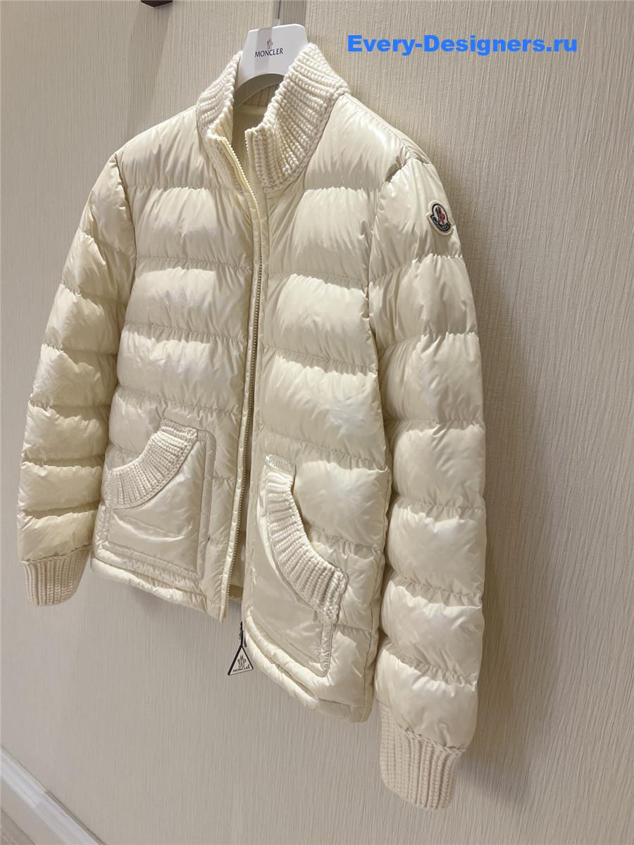 Moncler Knitted Cream Down Jacket