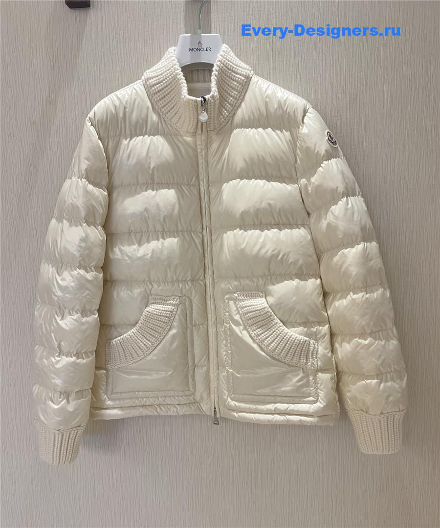 Moncler Knitted Cream Down Jacket