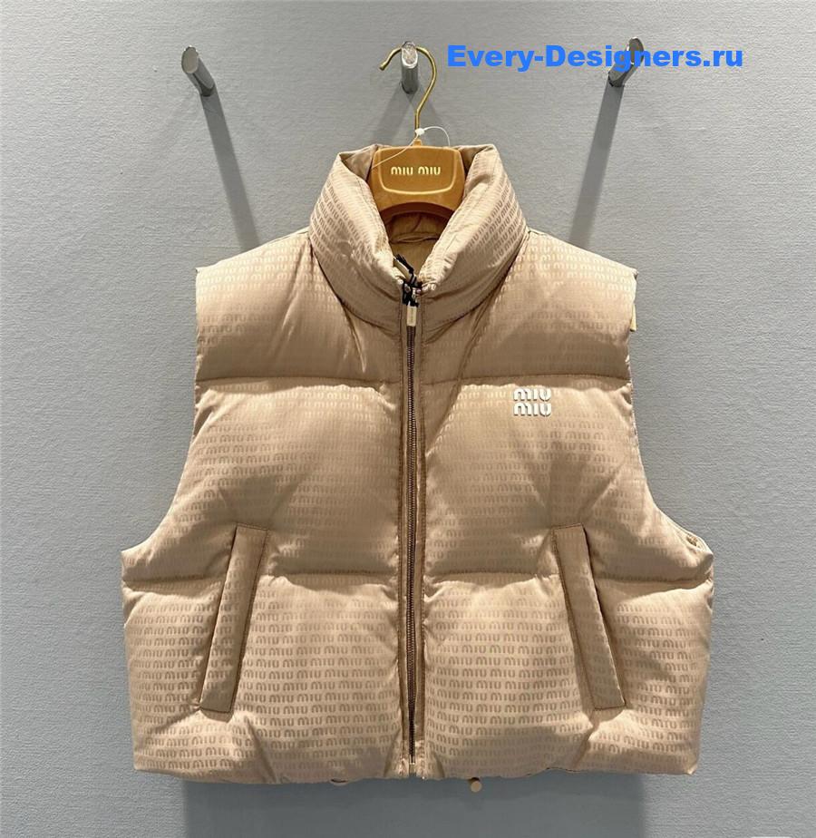 Miu Miu Logo Beige Down Vest
