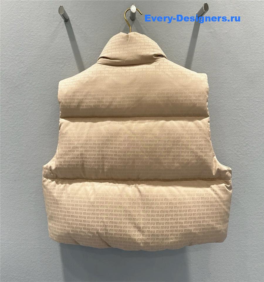 Miu Miu Logo Beige Down Vest
