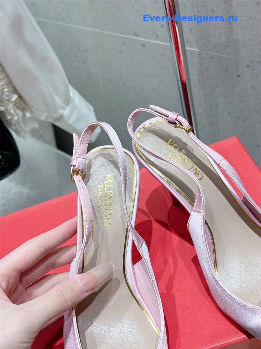 Va1e*ntin0 garavani vlogo satin slingback pumps